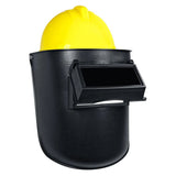 Flip front hard hat welding helmet