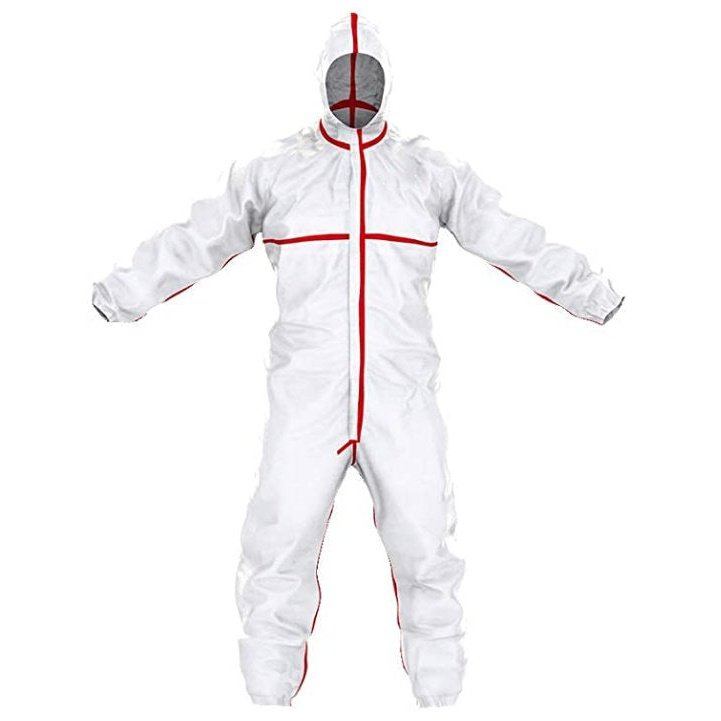 Disposable white 60GSM Type-4/5/6 zip + hood coverall