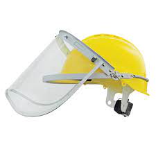 Aluminium face shield visor hard hat cap attachment
