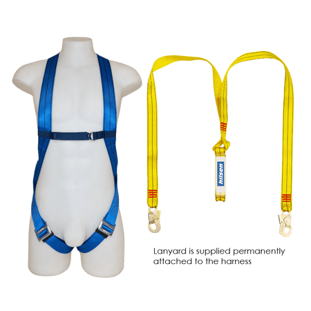 Double lanyard + snap hooks safety harness