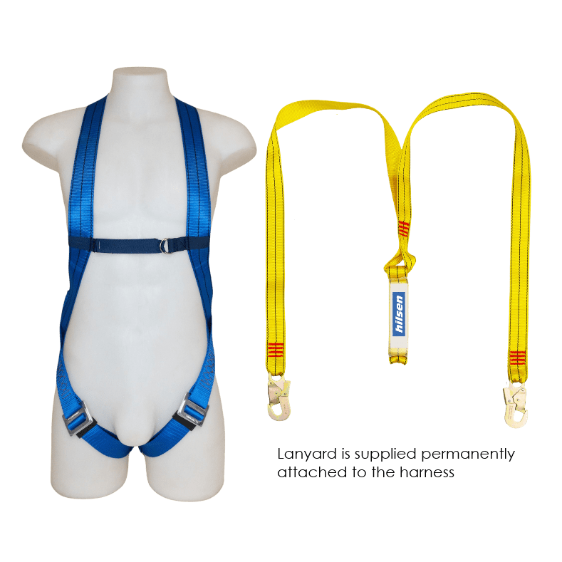 Double lanyard + snap hooks safety harness