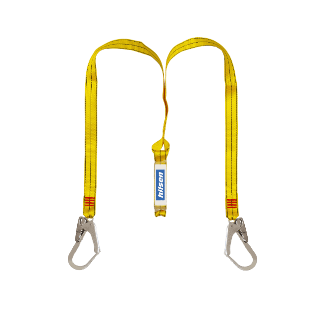 Tehcnical double lanyard scaffold snap hooks 45mm webbing 1.7m