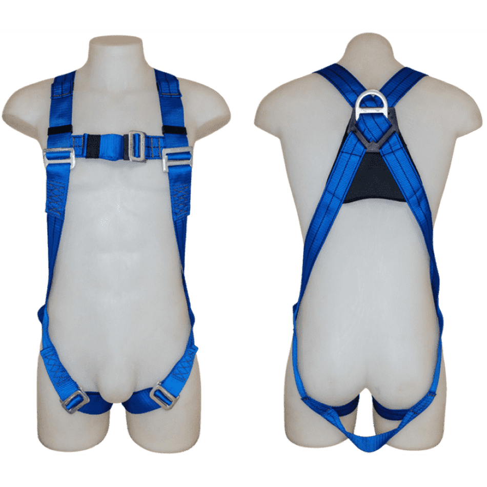 Double lanyard + scaffolding hooks + dorsal padding + harness step + 45mm chest strap safety harness