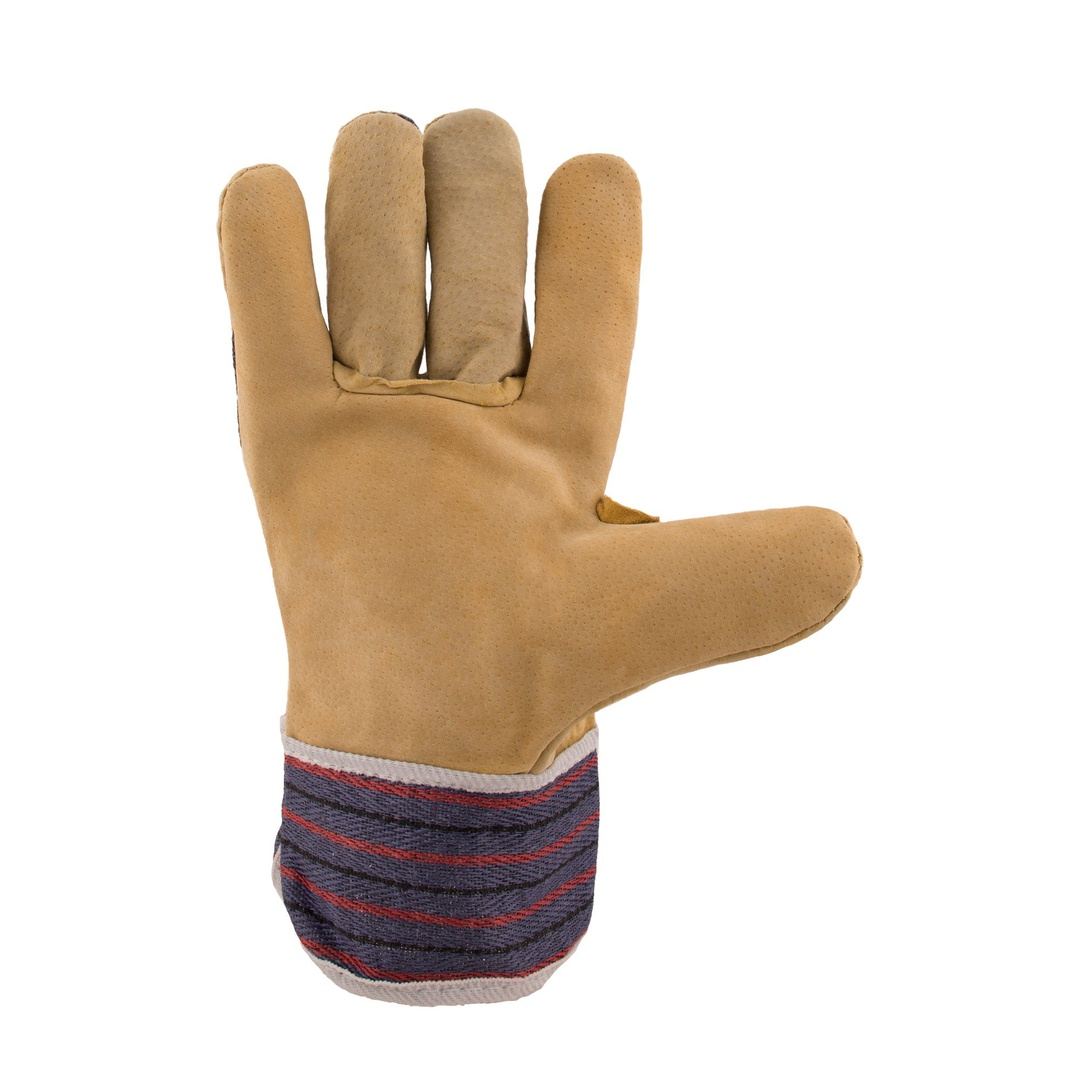 2.5'' cuff Candy stripe pig skin leather gloves