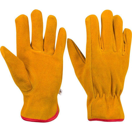 Yellow nappa cowhide leather gloves Abrasion-Lv4