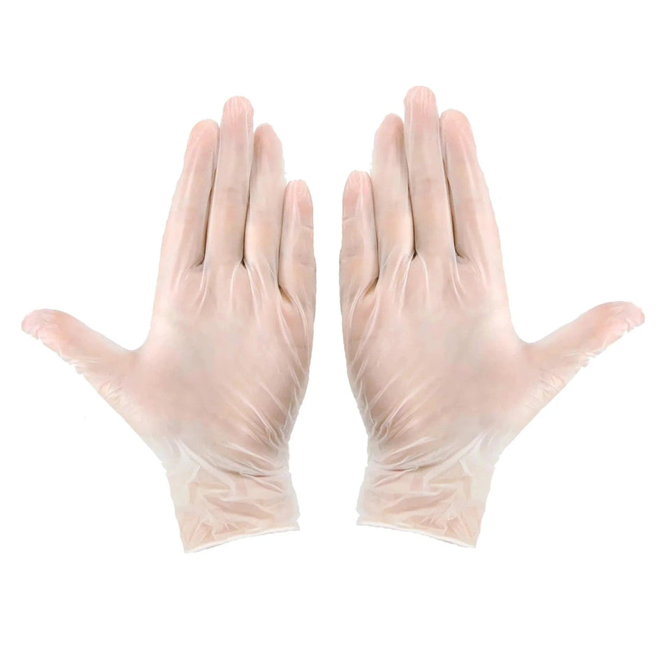 100pce Clear white powder free examination vinyl gloves