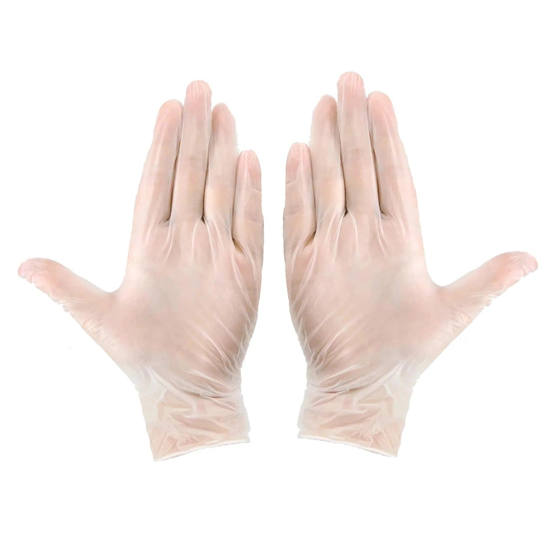 100pce Clear white powder free examination vinyl gloves