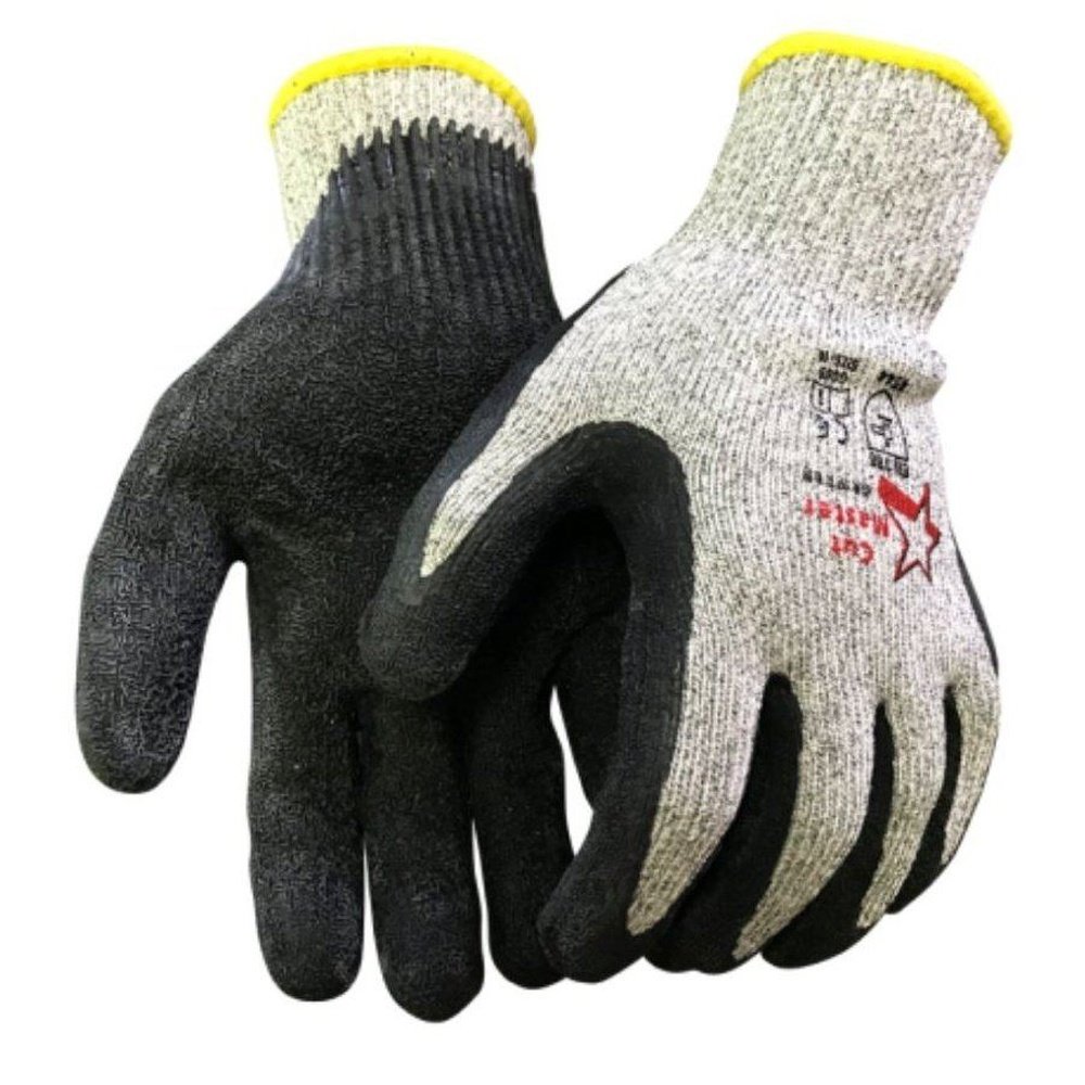Cut master Gripper crinkle latex HPPE glass fibre nylon cut-resistant gloves Cut-Lv5