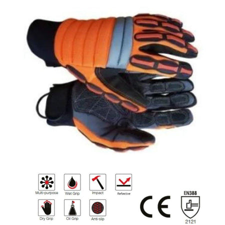 Maxmac Miner anti-slip synthetic leather impact pads cut-resistant gloves Cut-Lv1