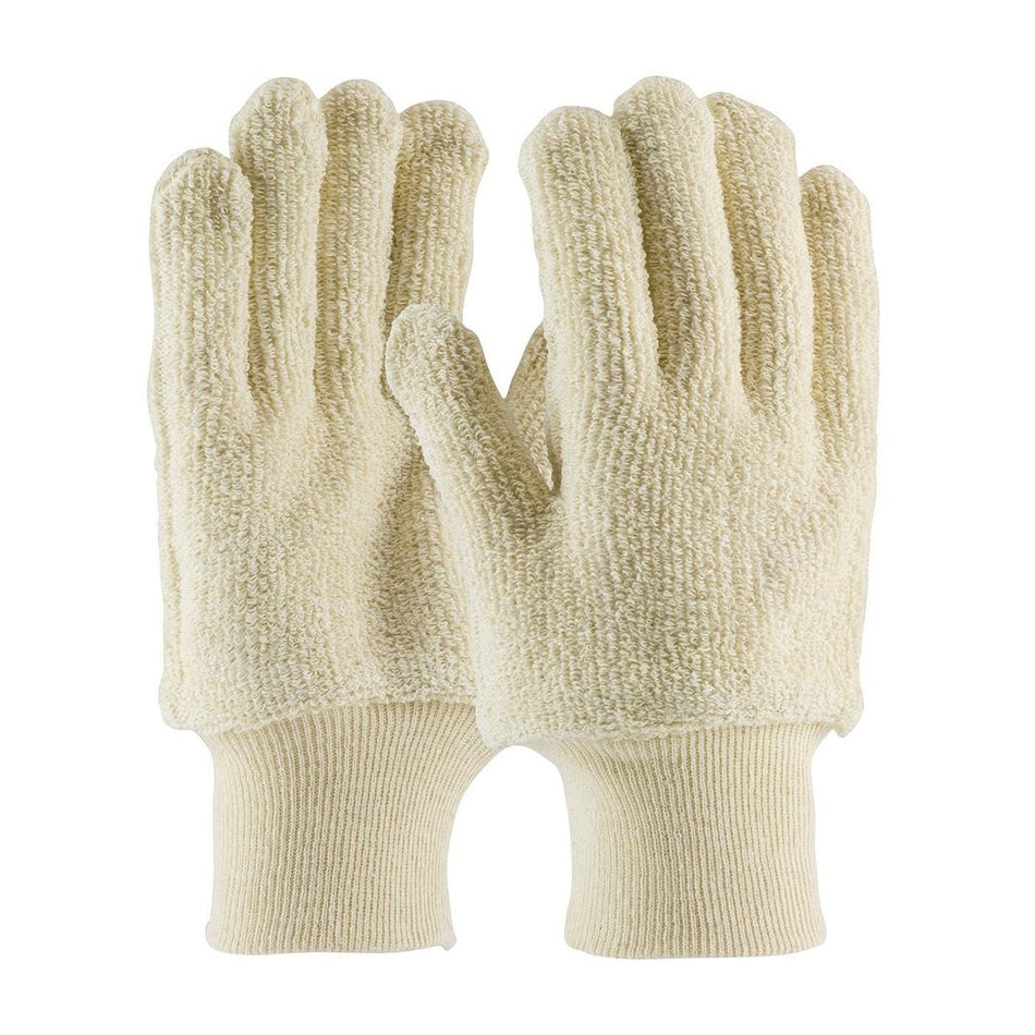 2.5'' Knit wrist cuff Single layer towelling cotton gloves