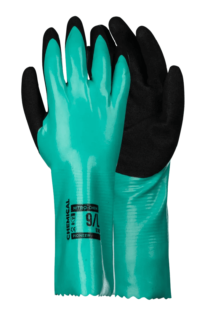 200mm 8'' Chemical resistant Nitro chem triple nitrile grip gloves ...