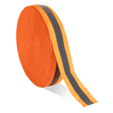 50mm x 20mm x 100m reflective orange & silver tape