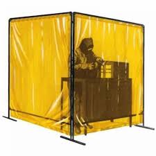 Transparent yellow PVC welding curtains + eye lids
