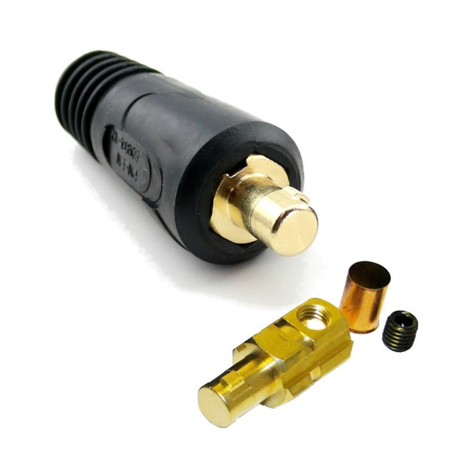 Insulated male Dinse plug cable connectors