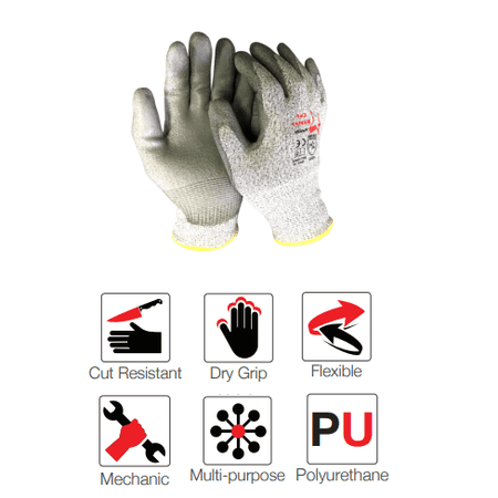 Cut master PU palm cut-resistant gloves Cut-Lv5