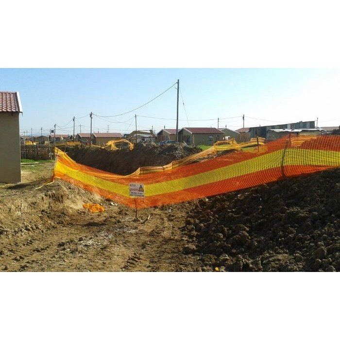 1.0m x 50m Hi-vis PE Orange + yellow woven barrier safety net