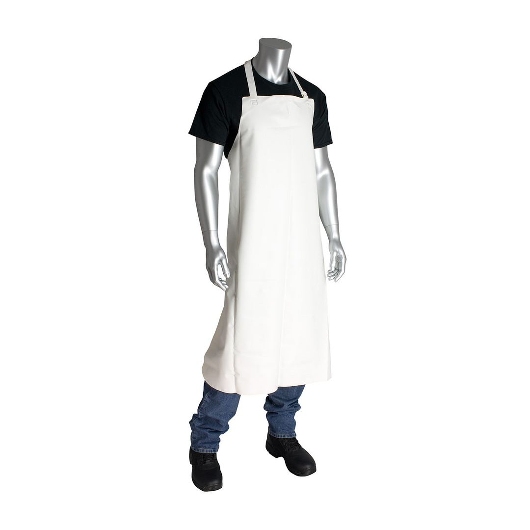 White blood & fat resistant PVC butchers apron