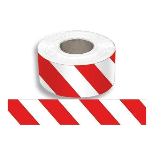 Red + white safety barrier tapes