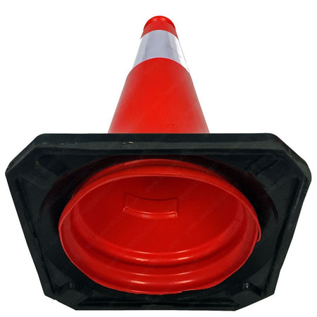 Reflective red traffic safety cones + black rubber base