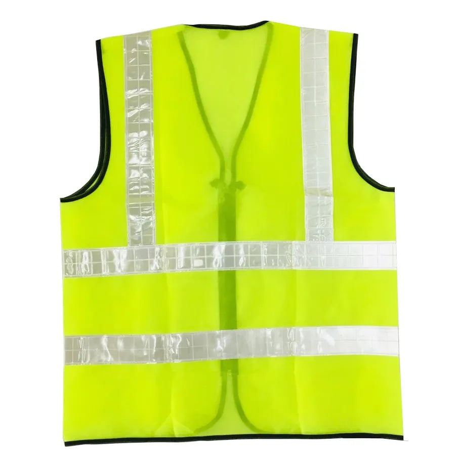 Reflective white PVC tape mesh waistcoat vests + zip + I.D pouch