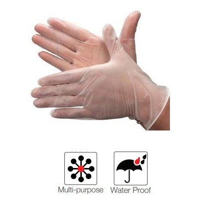 100pce Clear white powder free examination vinyl gloves