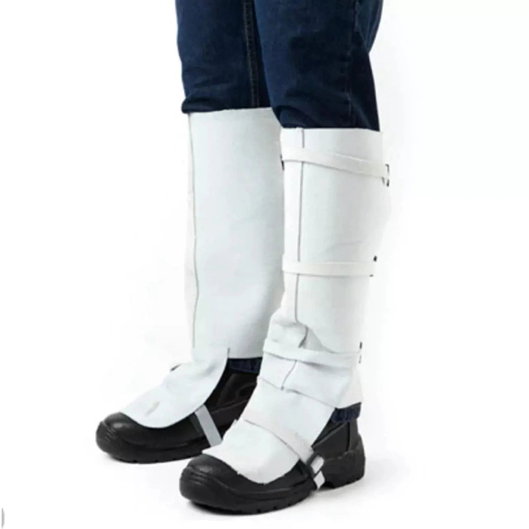 Chrome leather knee spats