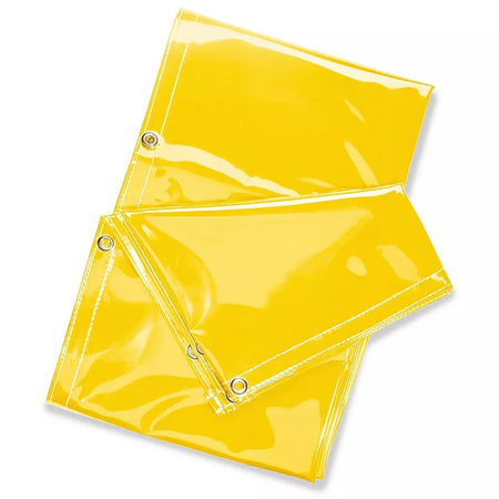 Transparent yellow PVC welding curtains + ring hooks